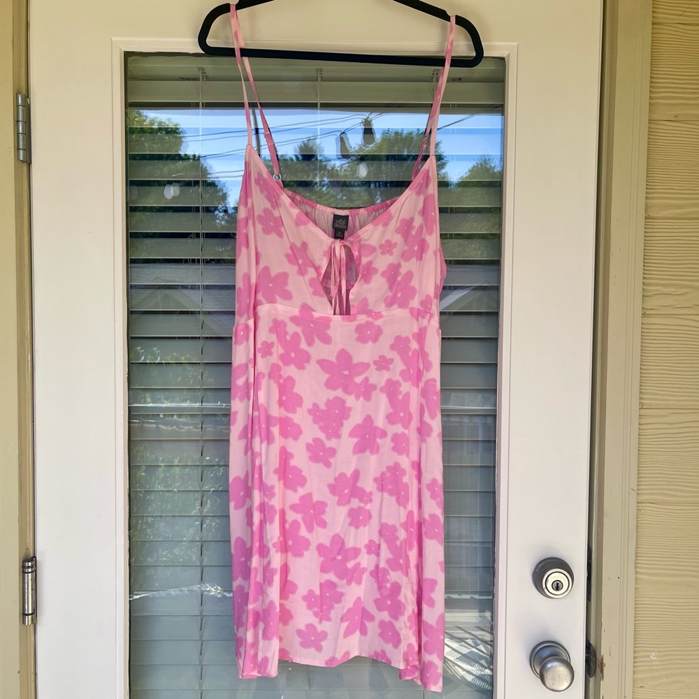 Wild Fable Pink Floral Spaghetti Strap Mini Dress